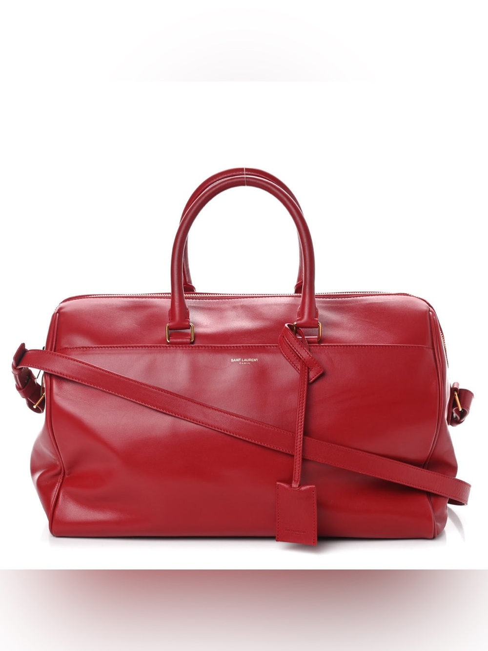 Saint Laurent Red Leather Calfskin Duffle